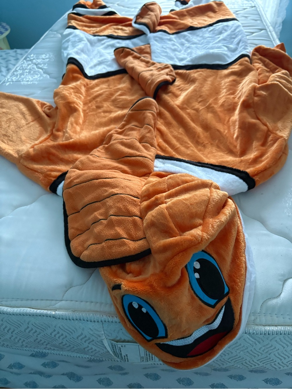 Adult Orange Nemo  One-Piece Hooded Costume